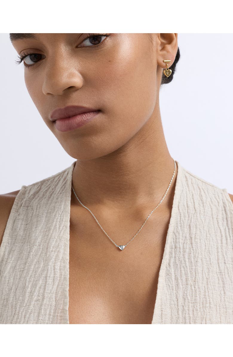 Astley Clarke Silver Biography Mini Heart Necklace, Alternate, color, Silver