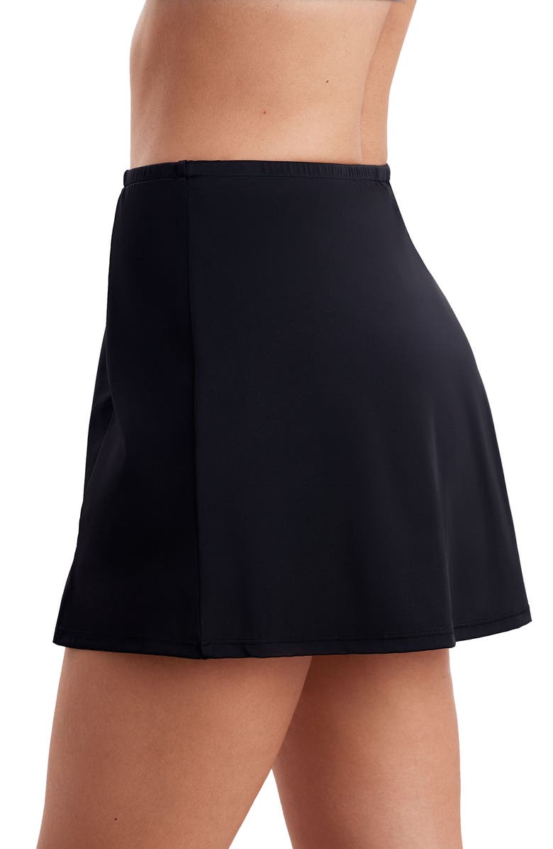 ShapeSolver Side Slit Swim Skirt, Alternate, color, Black