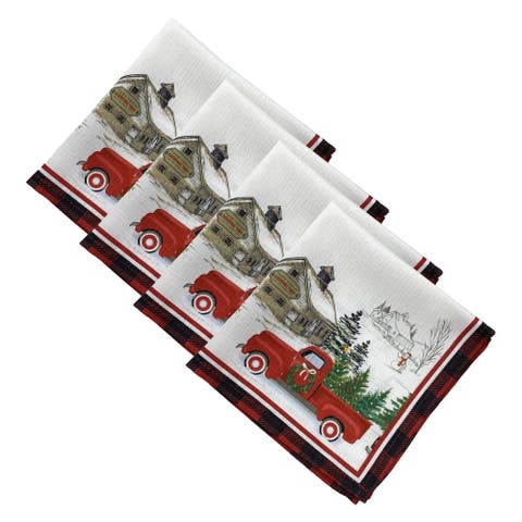 Vintage Christmas Tree Farm Holiday Napkin Set Of 4