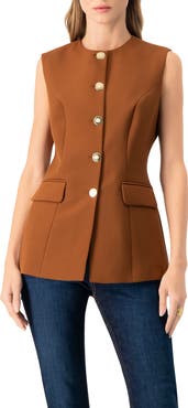 IVONNE Solid Vest with Pockets