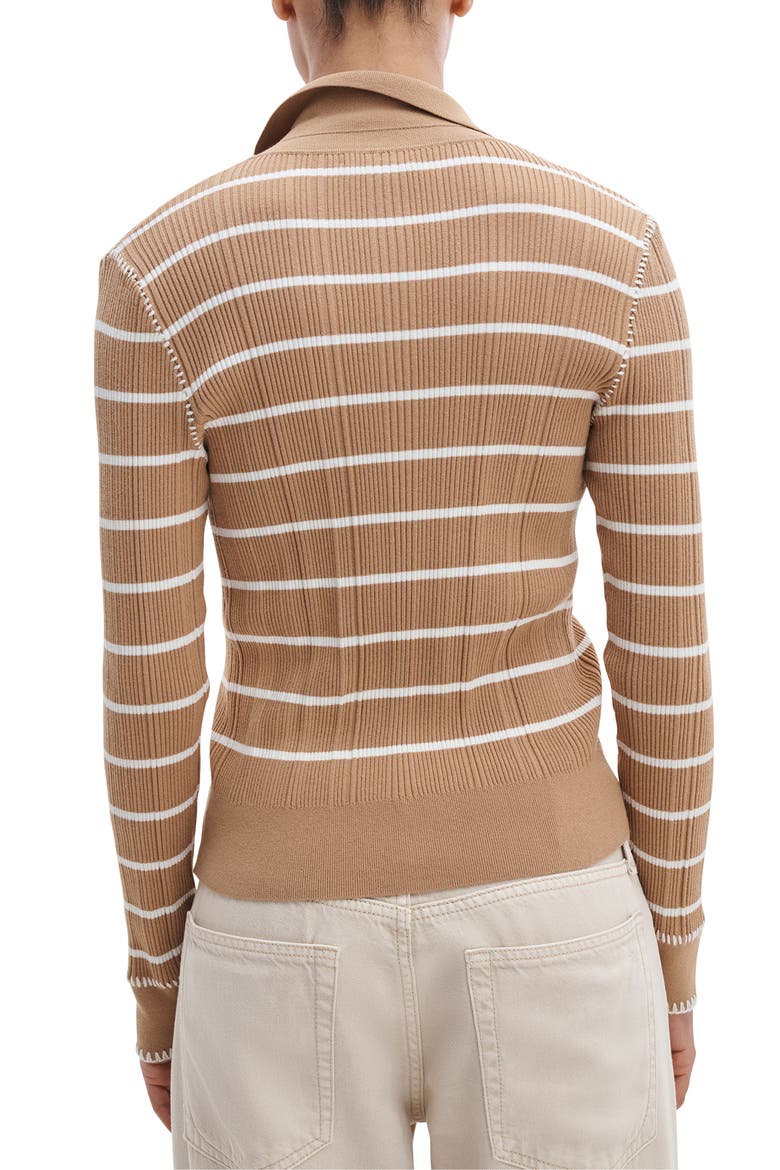 Harper Stripe Cardigan, Alternate, color, CAMEL