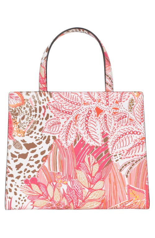 Ferragamo Vara Bow Print Leather Tote Bag In Multi