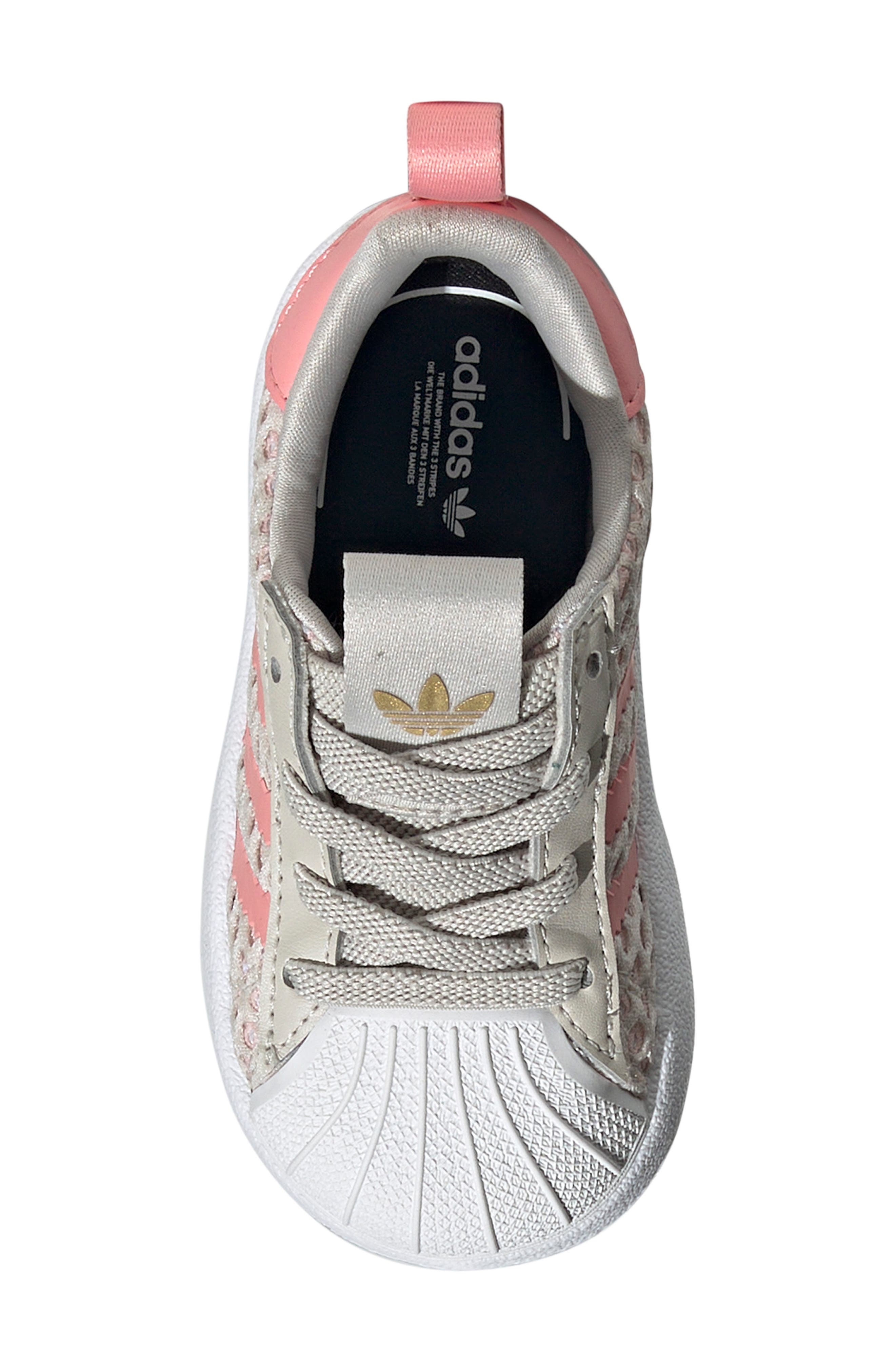Kids' Superstar 360 Sneaker, Alternate, color, ALUMINA/ PINK SPARK/ WHITE