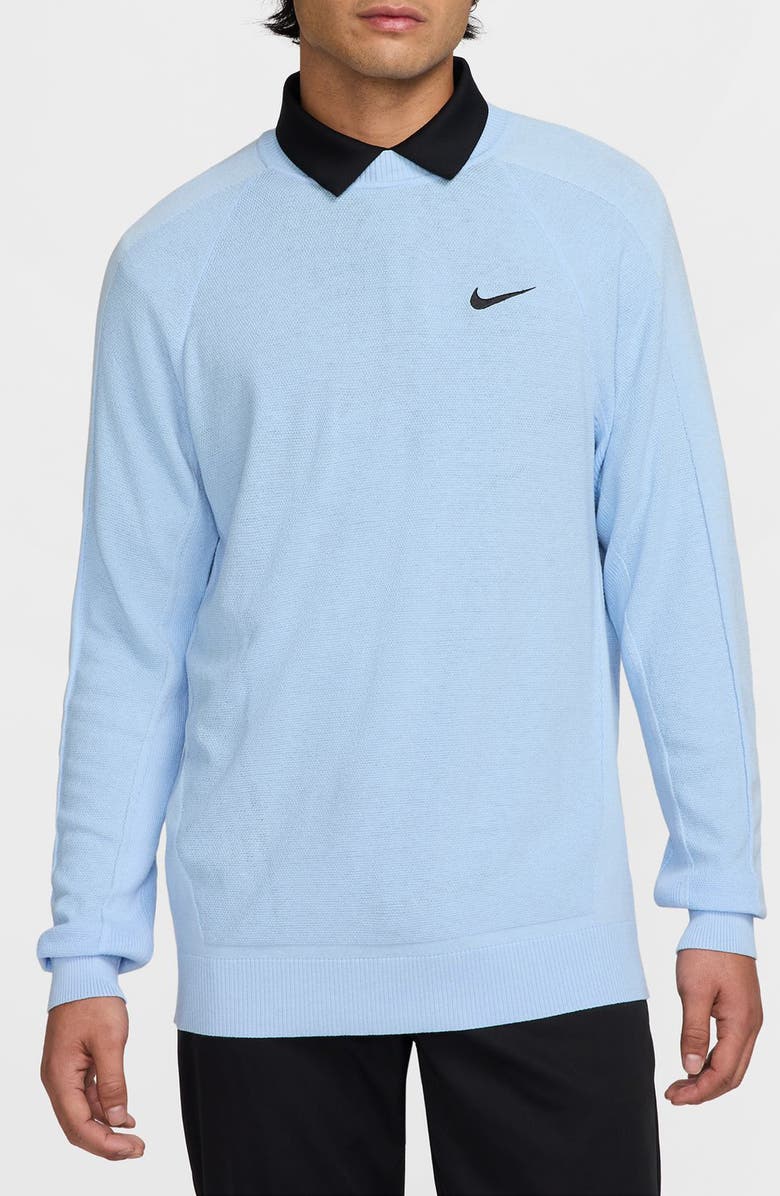 Nike Golf The Tour Golf Sweater, Main, color, Psychic Blue/ Black