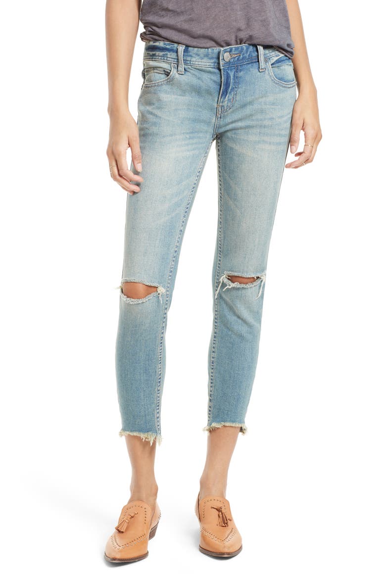 Ripped Crop Skinny Jeans, Main, color, SITKA WASH