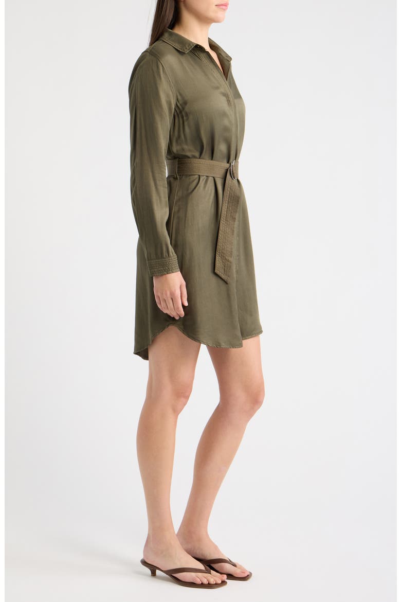 Multi Stitch Belted Shirtdress, Alternate, color, ARMY OLIVE