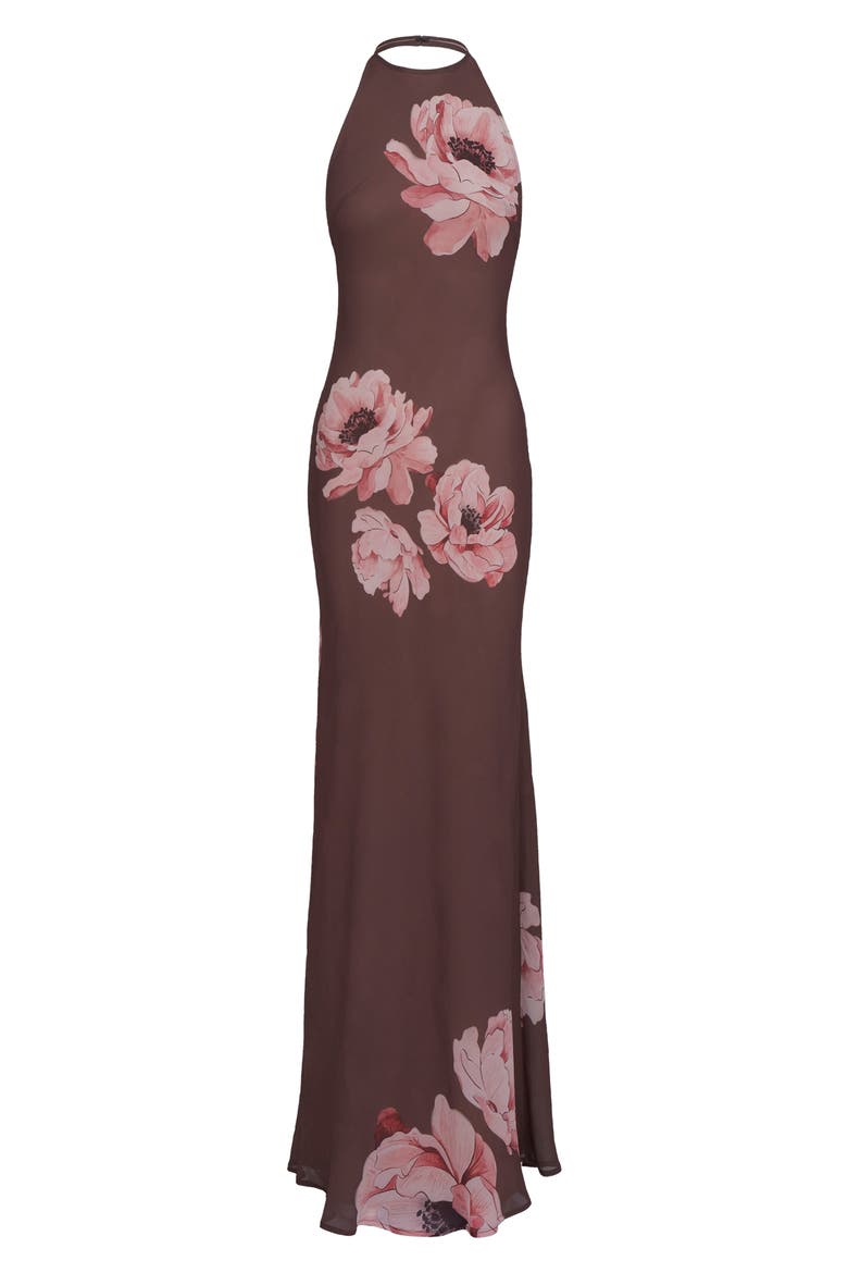 Gwyneth Floral Print Dress, Alternate, color, MOCHA MULTI