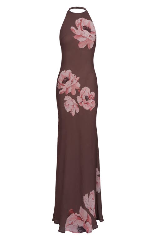 Sau Lee Gwyneth Floral Print Dress In Brown