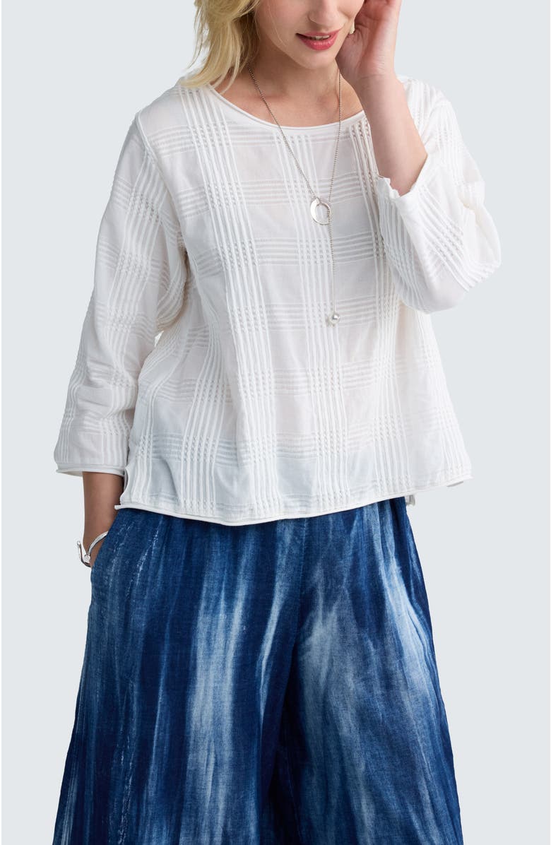 LUUKAA Elira Mixed-texture Blouse, Alternate, color, Ecru