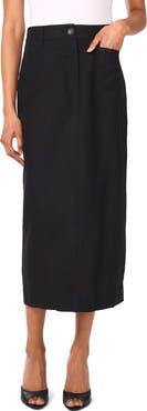 Vince Camuto Patch Pocket Midi Skirt