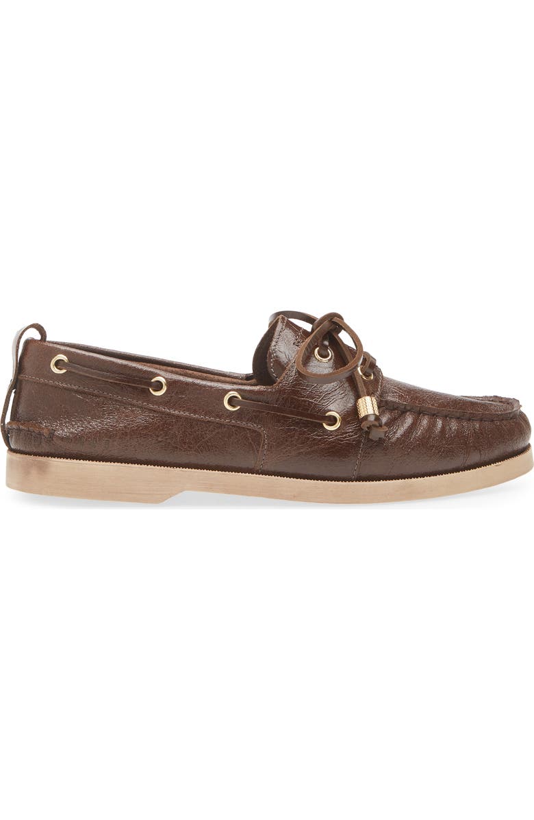 Golden Goose Moc Toe Boat Shoe, Alternate, color, Dark Brown