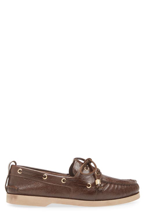 Golden Goose Moc Toe Boat Shoe In Brown