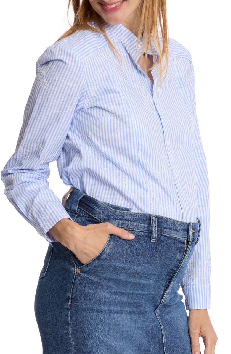 Cache Coeur Camille Maternity and Nursing Shirt, Alternate, color, Blue