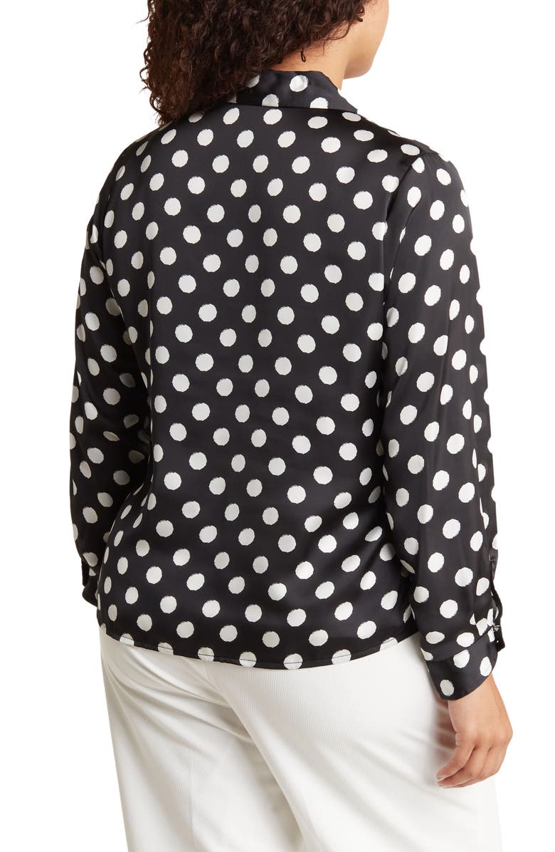 Belldini Polka Dot Collar Button-Down Blouse, Alternate, color,