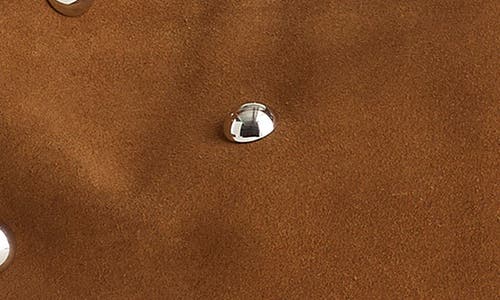 Madewell The Mylie Shoulder Bag In Studded Suede Dried Acorn In Brown
