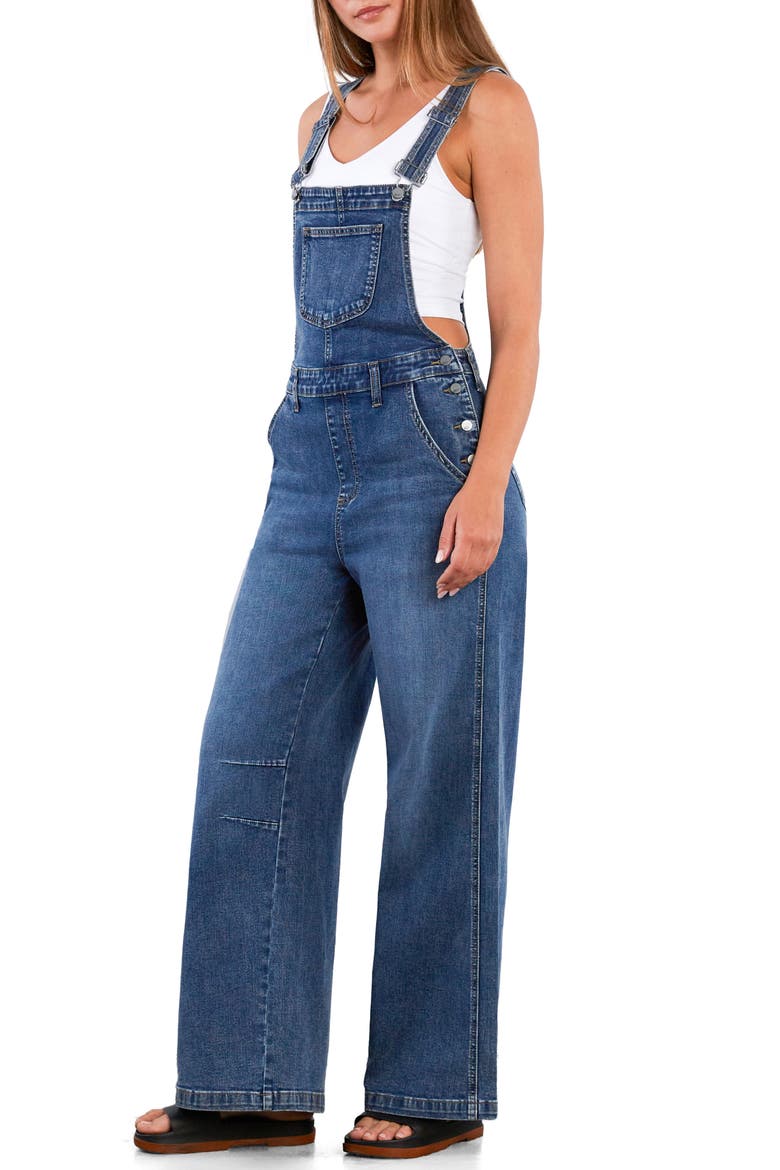 Lucky Denim Overalls, Alternate, color, SHARK BLUE