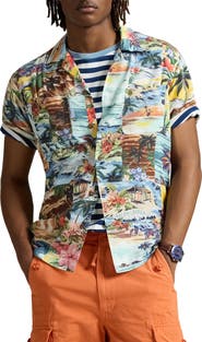 Polo Ralph Lauren Surf Print Classic Fit Camp Shirt