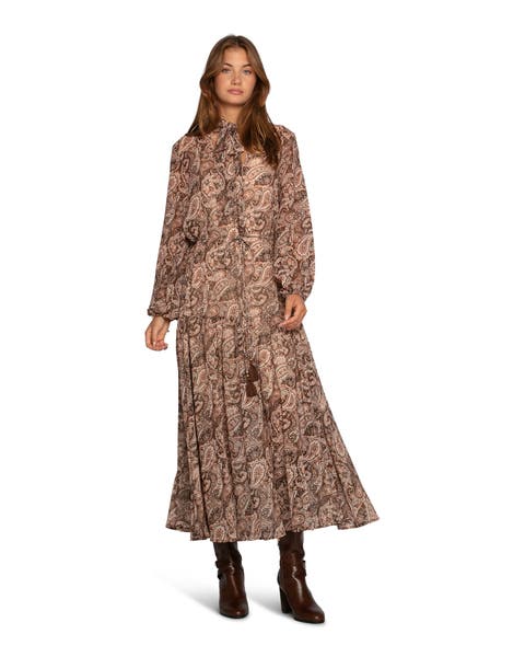 Waterfall Printed Maxi Dress