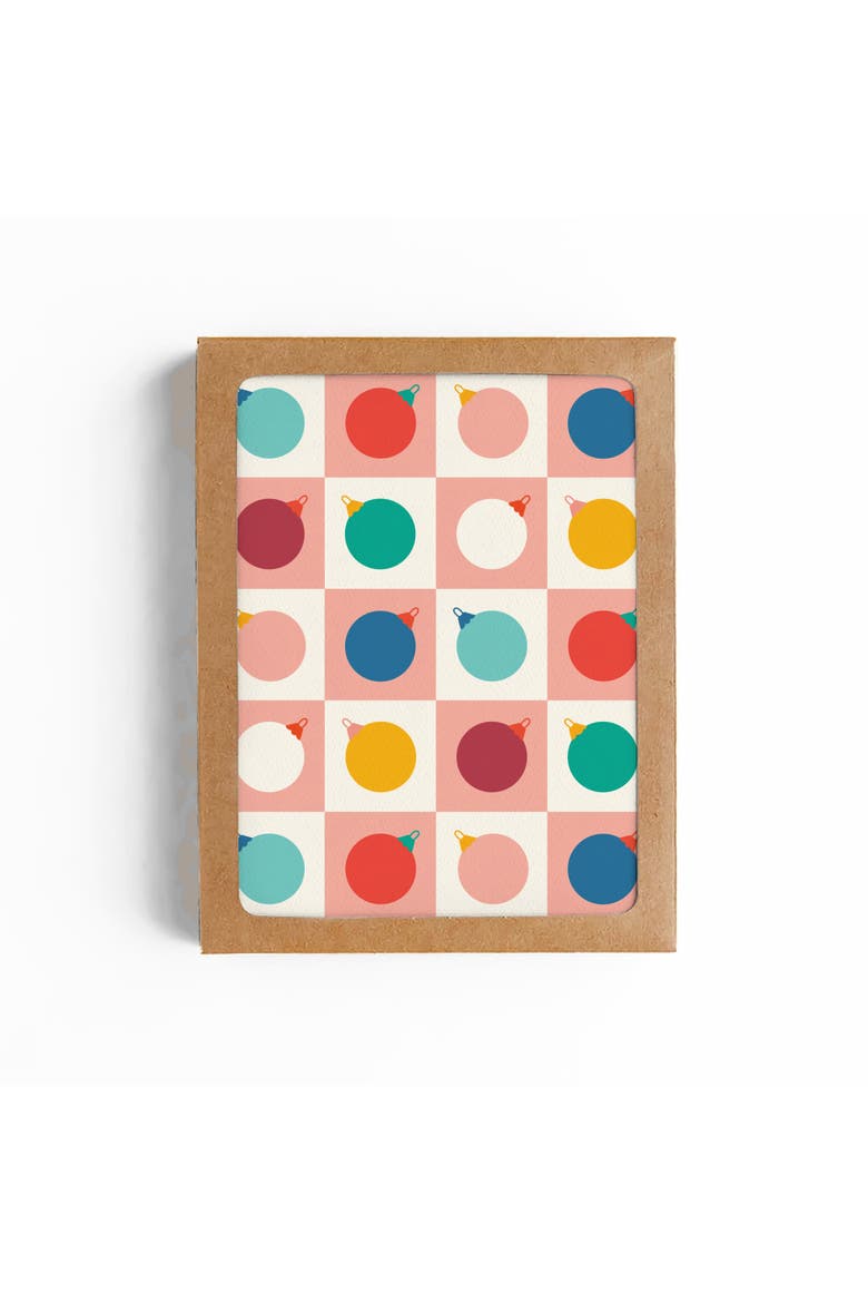 Modern Christmas Ornaments Card-Boxed Set of 8 Cards, Main, color, Multi