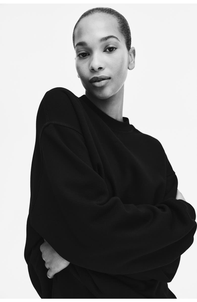 H&M Oversized Sweatshirt, Alternate, color, Black