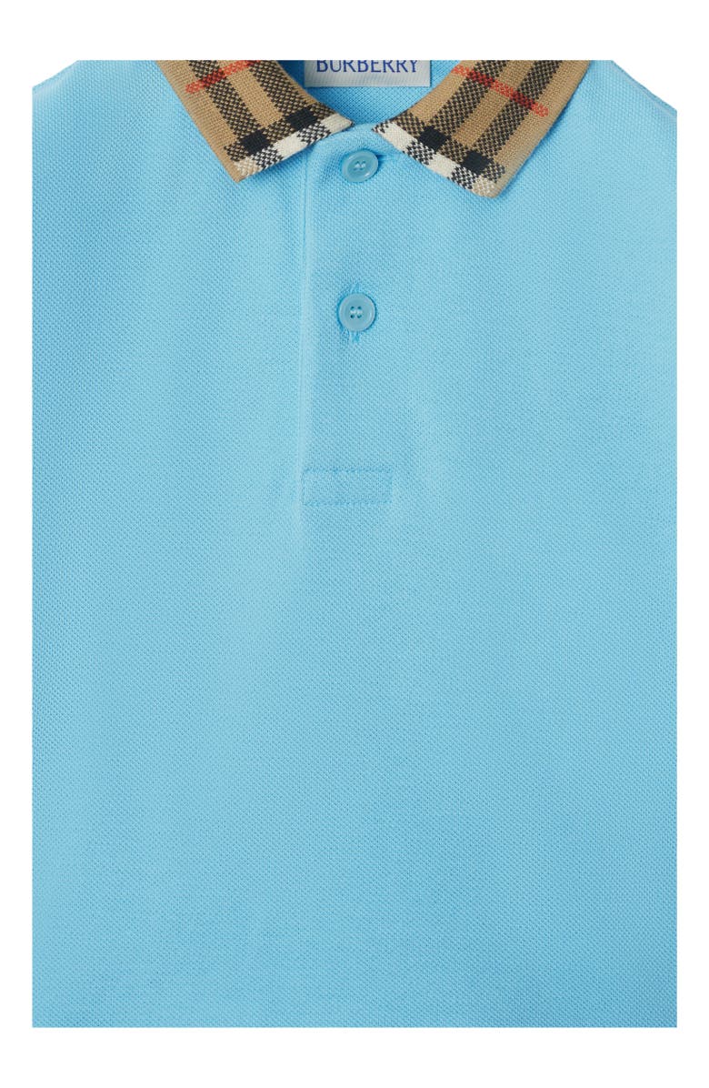 Burberry Check Collar Cotton Polo Shirt, Alternate, color,