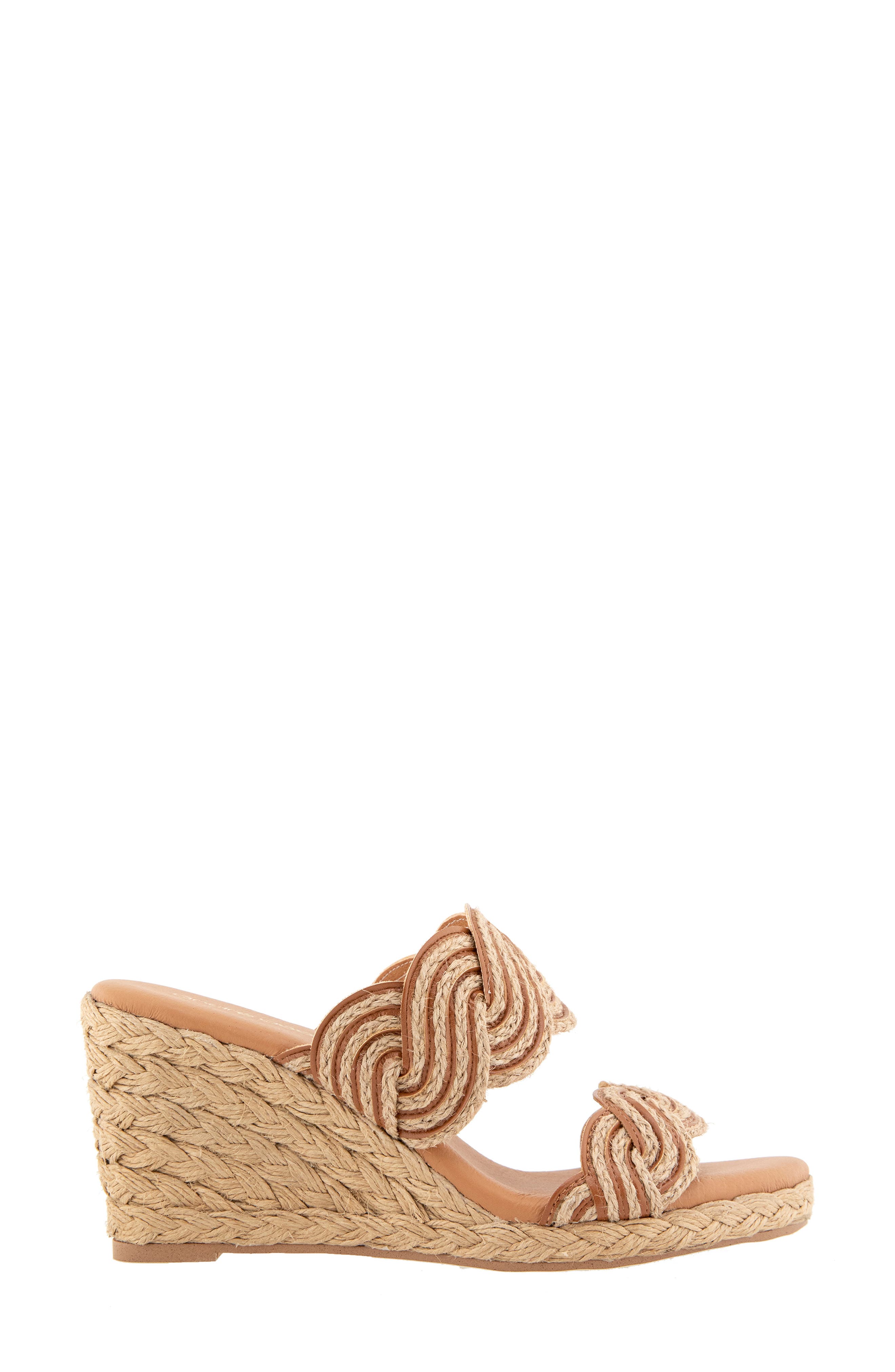 Nitra Twist Espadrille Platform Wedge Sandal, Alternate, color, NATURAL/ COGNAC