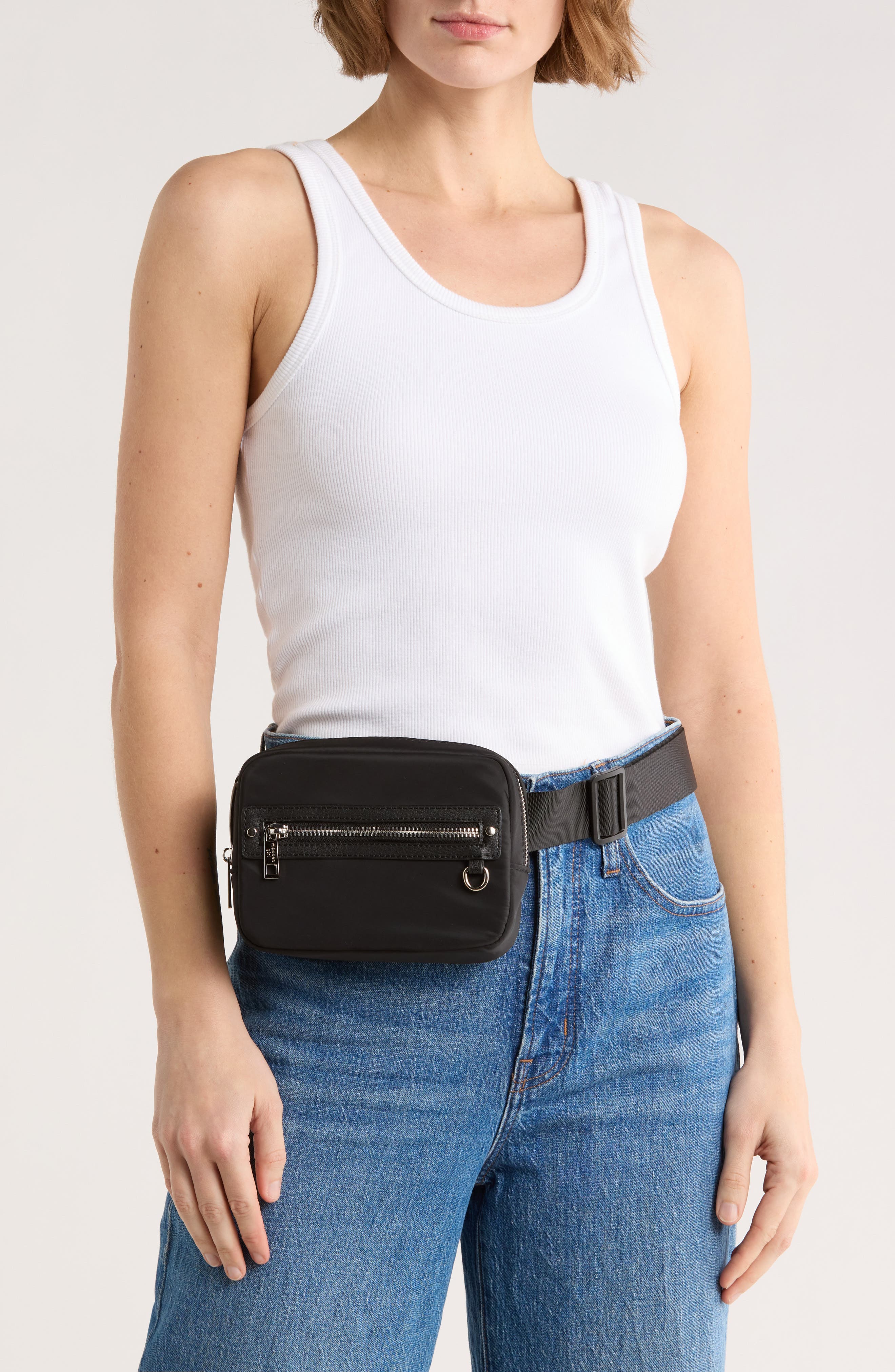 Madden Girl Polyester Belt Bag, Alternate, color, Black