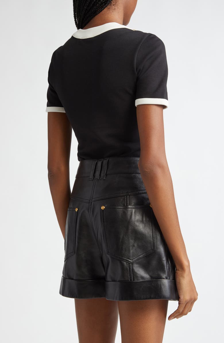 Balmain Button Detail T-Shirt, Alternate, color,