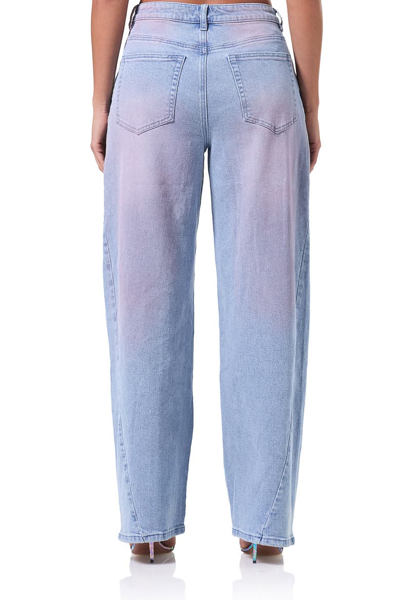 Archer High Waist Barrel Leg Jeans, Alternate, color, BLUE PINK DENIM WASH