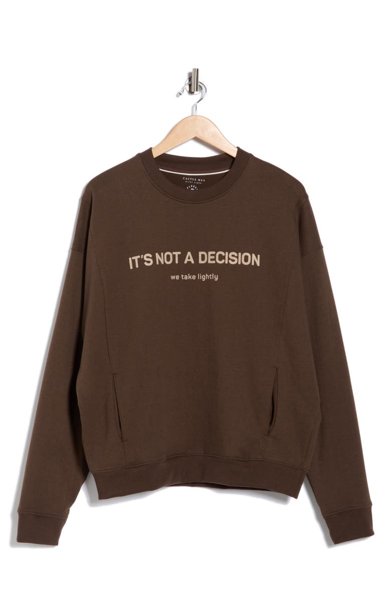 Cactus Man Fleece Graphic Sweatshirt, Alternate, color, Brown