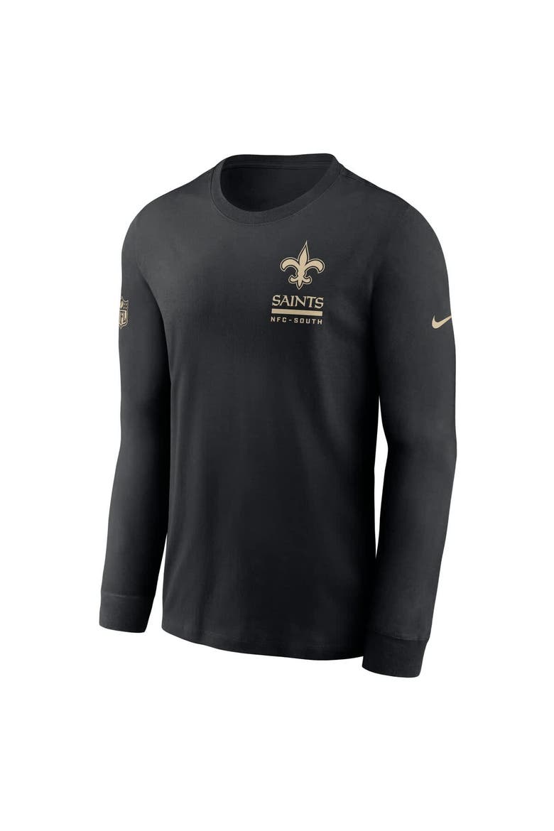 Men's Nike Black New Orleans Saints Sideline Performance Long Sleeve T-Shirt, Alternate, color, Black