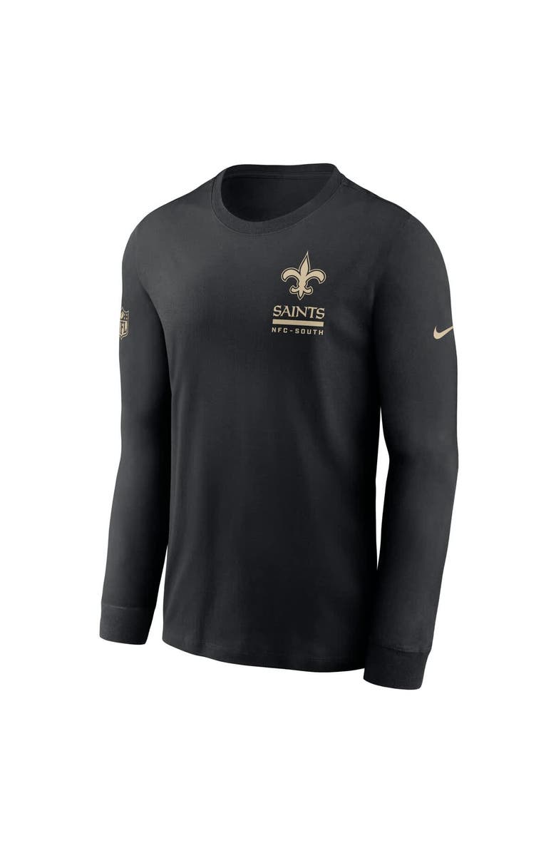 Nike Men's Nike Black New Orleans Saints Sideline Performance Long Sleeve T-Shirt, Alternate, color, Black