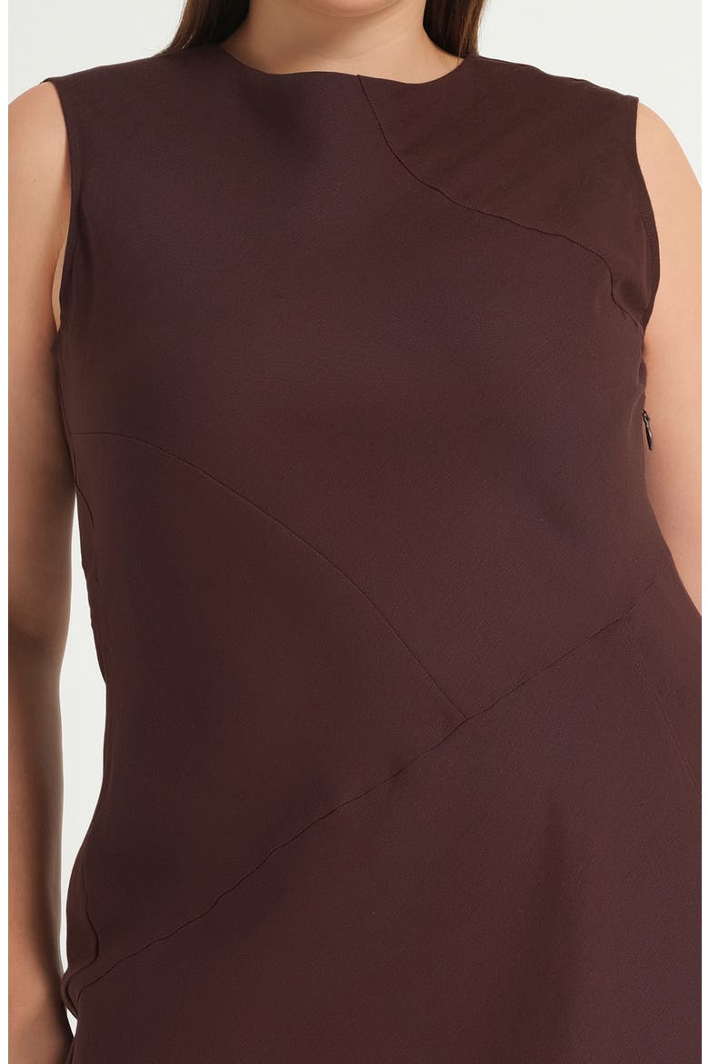 Nadia Linen Blend Midi Dress, Alternate, color, CHOCOLATE