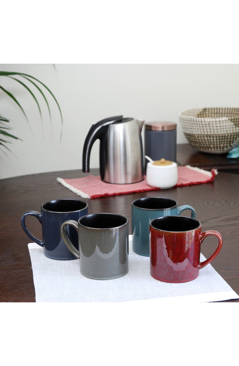 Gibson Home City Loft 20 oz. Mug Set, Set of 4, Alternate, color, Red