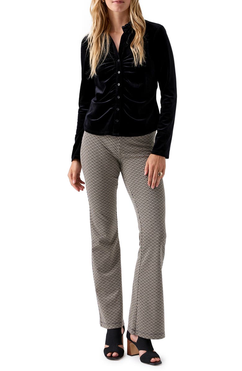 Sanctuary Dream Stretch Velvet Button-Up Shirt, Alternate, color, 
