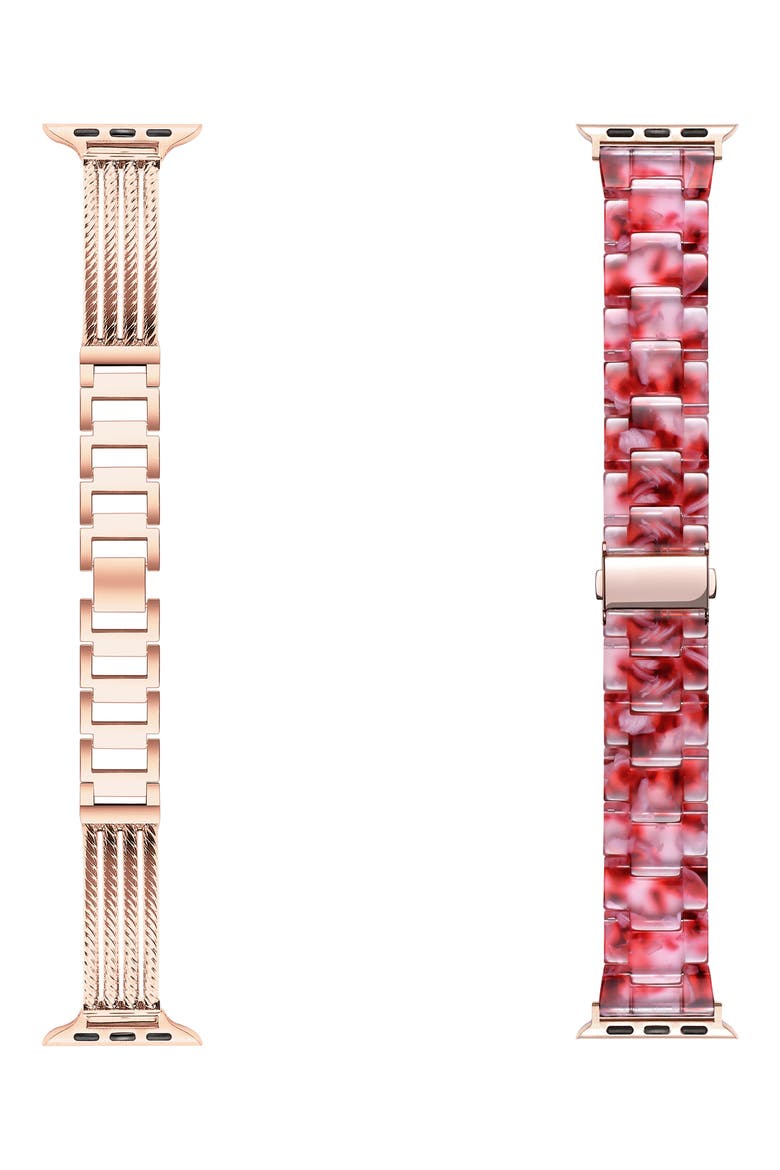 Clara Claire 2-Pack Apple Watch® Watchbands, Main, color, ROSE GOLD