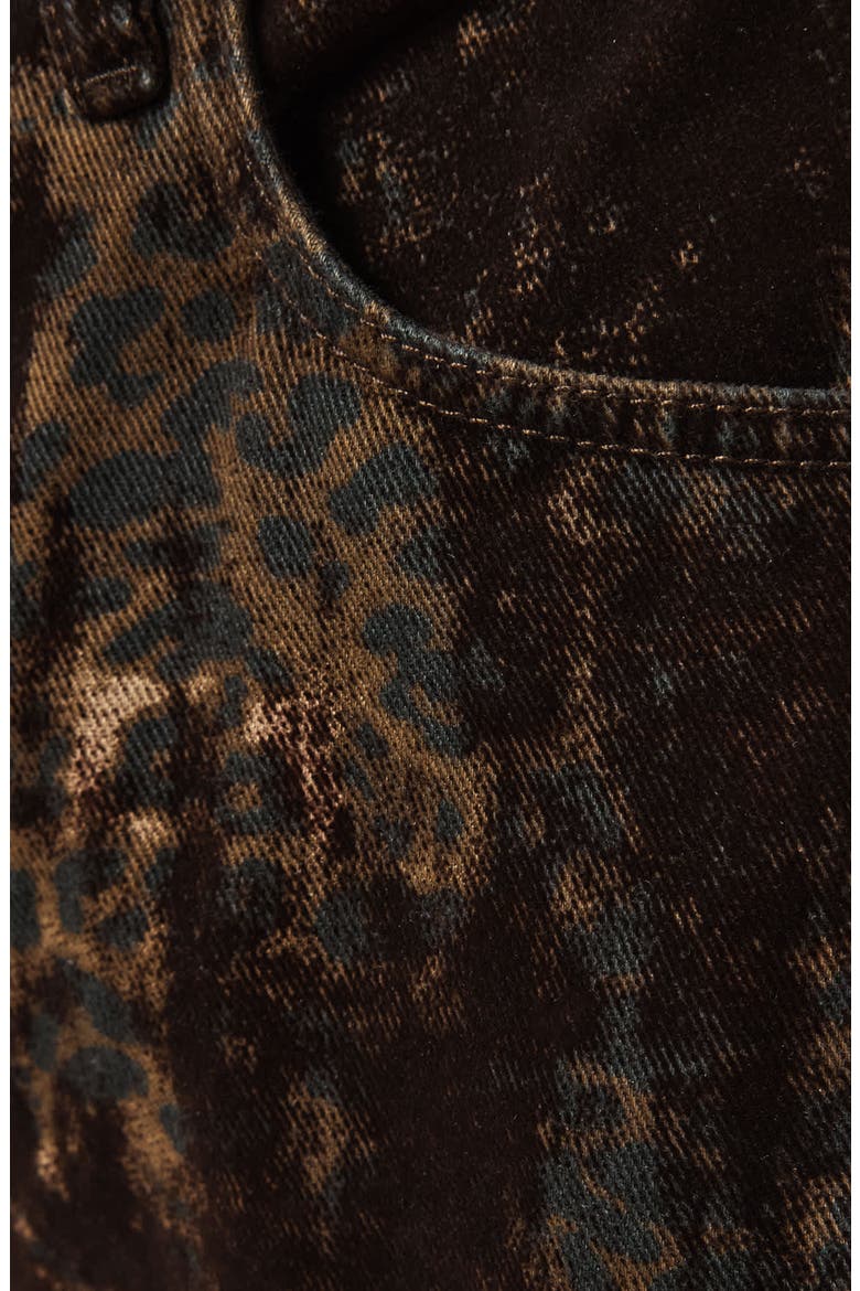 Jett Flock Leopard Print Wide Leg Jeans, Alternate, color, LEPPO BROWN