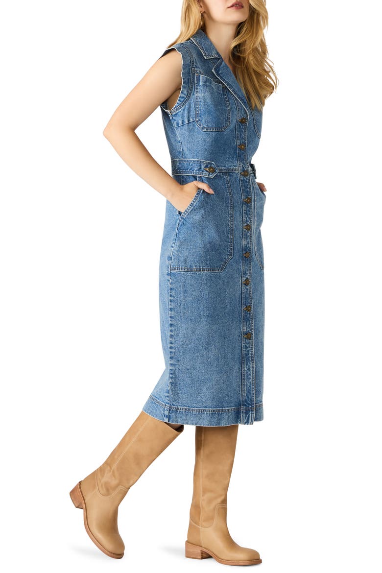 Julieta Denim Midi Dress, Alternate, color, FOREVER BLUE