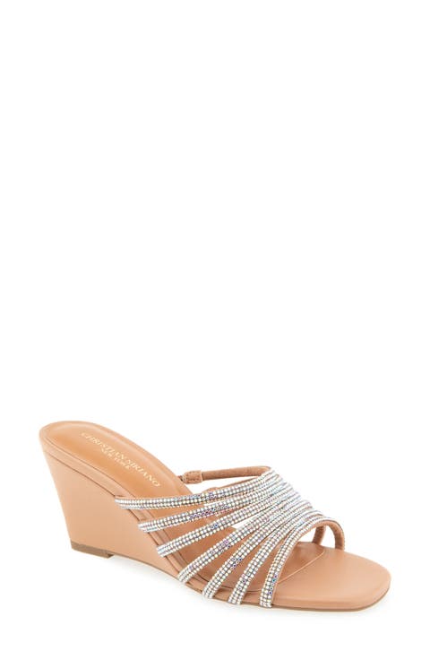 Lenix Rhinestone Wedge Slide Sandal