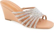 Christian Siriano Lenix Rhinestone Wedge Slide Sandal