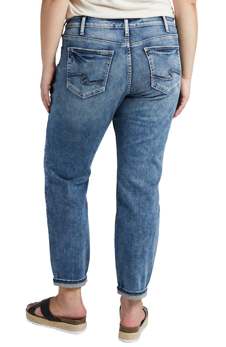 Silver Jeans Co. Ripped Boyfriend Jeans, Alternate, color, 