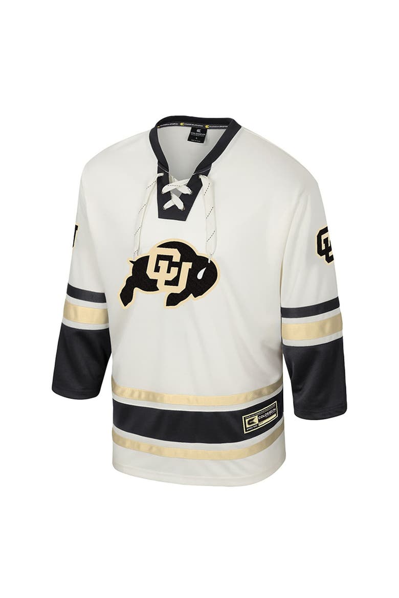 Men's Colosseum Cream Colorado Buffaloes Puck Proud Fashion Hockey Jersey, Alternate, color, Cream