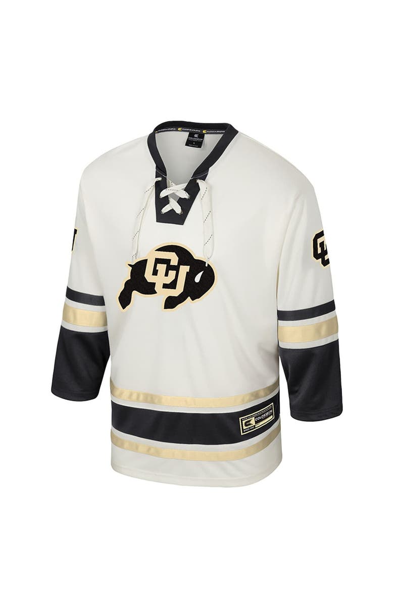 COLOSSEUM Men
s Colosseum Cream Colorado Buffaloes Puck Proud Fashion Hockey Jersey, Alternate, color, Cream