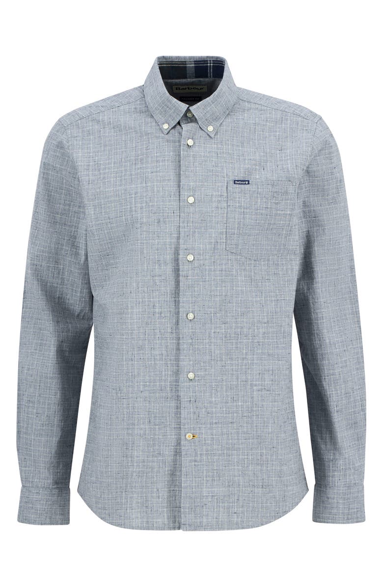 Barbour Wester Slub Check Cotton Button-Down Shirt, Alternate, color, Chambray