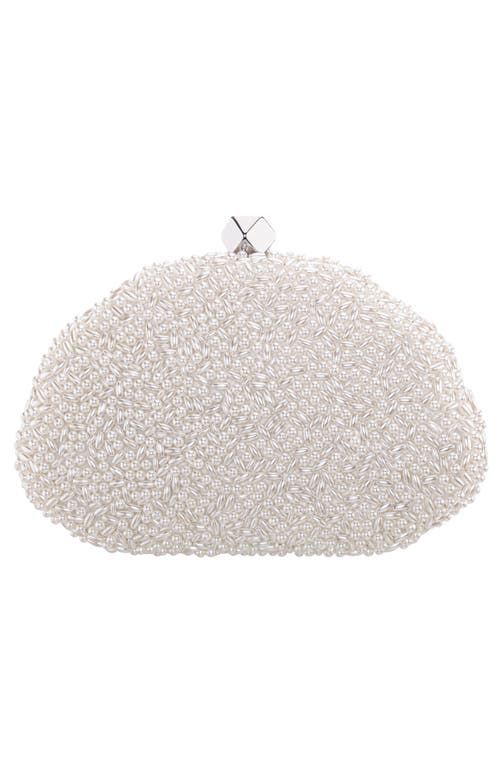 Shop Nina Hera Frame Clutch In Ivory
