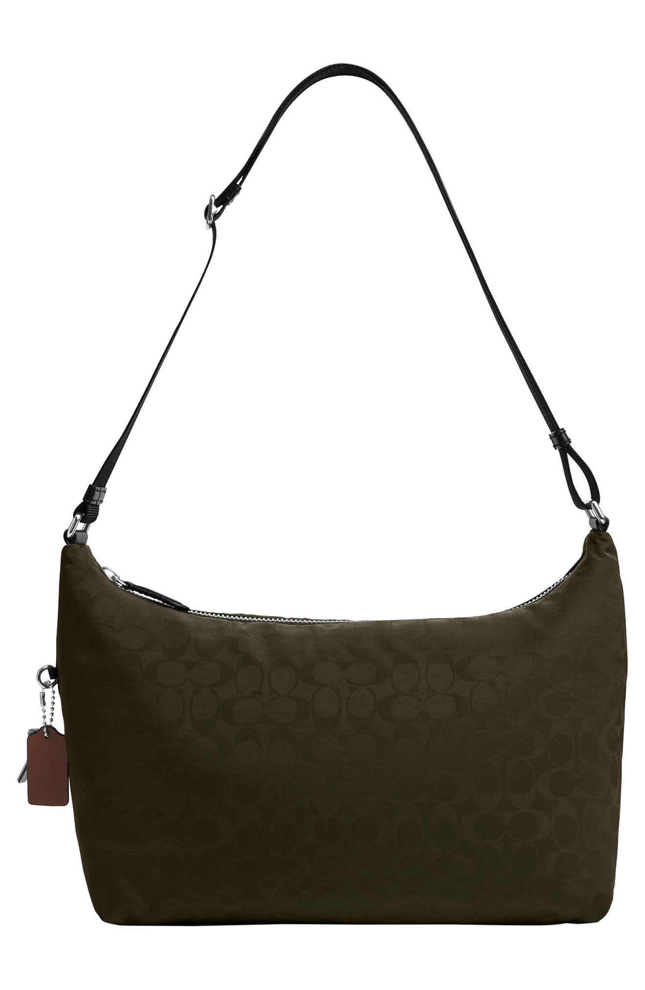 COACH Leo Signature Nylon Crossbody Bag, Alternate, color, Dark Moss