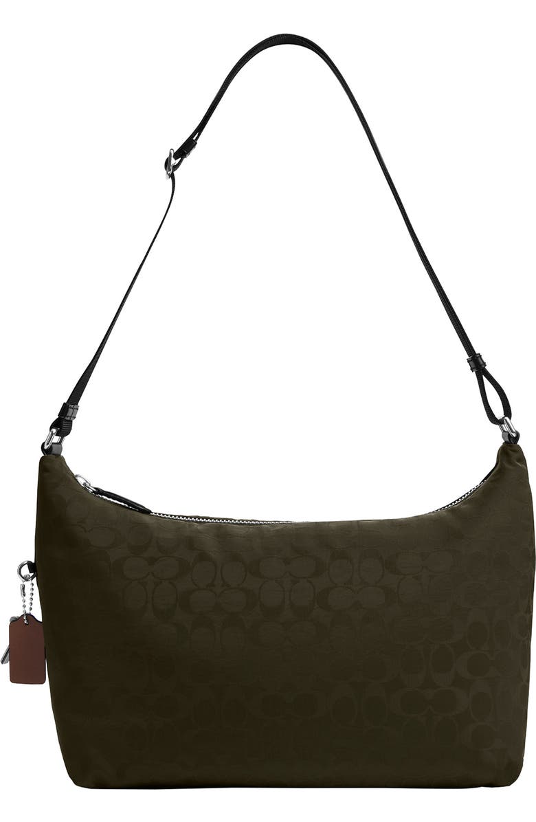 COACH Leo Signature Nylon Crossbody Bag, Alternate, color, Dark Moss