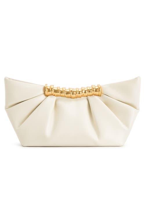 Jw Pei Leia Pleated Faux Leather Clutch In White