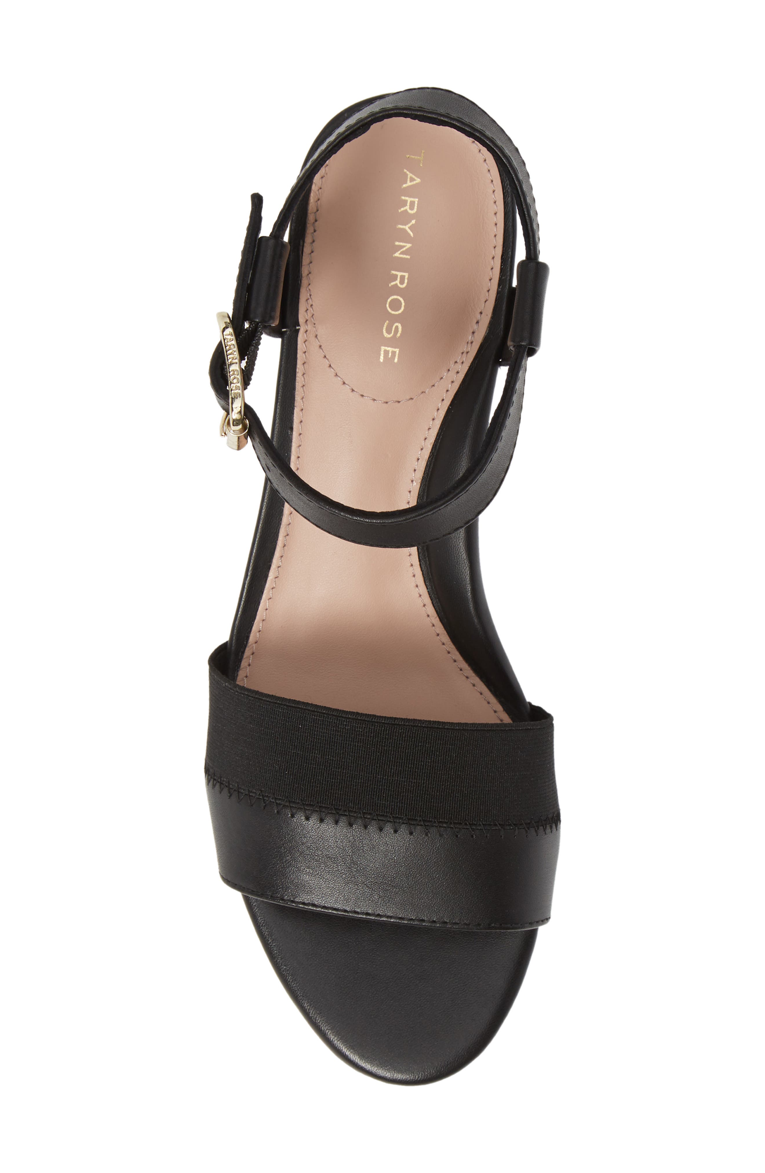 Taryn Rose Makena Sandal, Alternate, color, Black Leather
