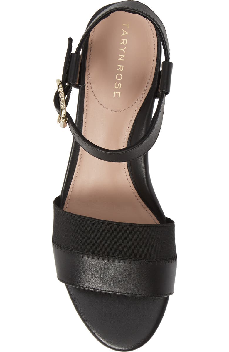 Taryn Rose Makena Sandal, Alternate, color, Black Leather